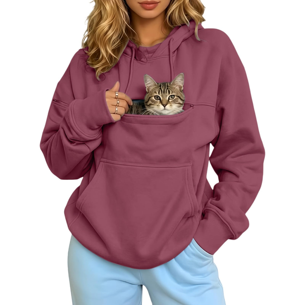 Pet Pouch Hoodie Cat Carrier Hoodies Dog Sweatshirts With Zipper Pockets
