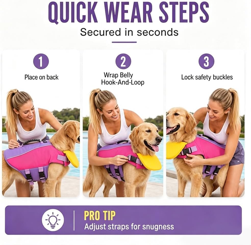 Dog Life Jacket with Chin Float, 2026 New Front Float Dog Life Jacket with Chin Support for Pool Boating, Dog Life Jackets with Head Support for French Bulldog (A, X-Small)