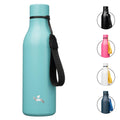 Konokyo Insulated Water Bottle with Strap,18 oz Double Wall Stainless Steel Vacuum Bottles Metal Water Flask,Macaron Green