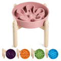 LE TAUCI Dog Bowls Slow Feeder Ceramic, 1.5 Cup Slow Feeding Bowl for Small and Medium Breed, Puzzle Dog Food Bowl for Fast Eater, Maze Purple