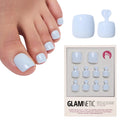 Glamnetic Press On Toenails - Natural Fake Nails | Cherry Red Chrome Press On Toenails, Salon Quality Press On Nails Kit with Glue | Cherry Glaze - 32 Nail Set in 16 Sizes