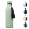 Konokyo Insulated Water Bottle with Strap,18 oz Double Wall Stainless Steel Vacuum Bottles Metal Water Flask,Macaron Green