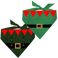 Santa Claus Costume Christmas Dog Bandana | 100% Cotton | Made in USA |Gift |Red, OS (1166)