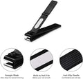 HAWATOUR Nail Clippers Set, Ultra Sharp Sturdy Fingernail and Toenail Clipper Cutters with Visibly Tin Case, Black