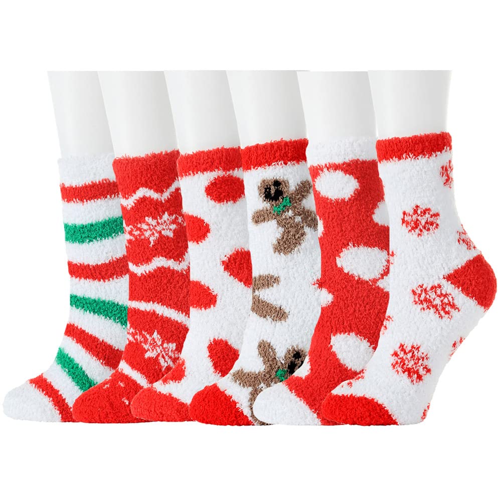 Fuzzy Socks for Women Fluffy Cozy Slipper Socks Fall Halloween Socks Gifts | Soft Thick Plush Warm Socks, Christmas Winter Gifts for Ladies,Comfortable Indoor Home Socks, Sleep Slipper Socks