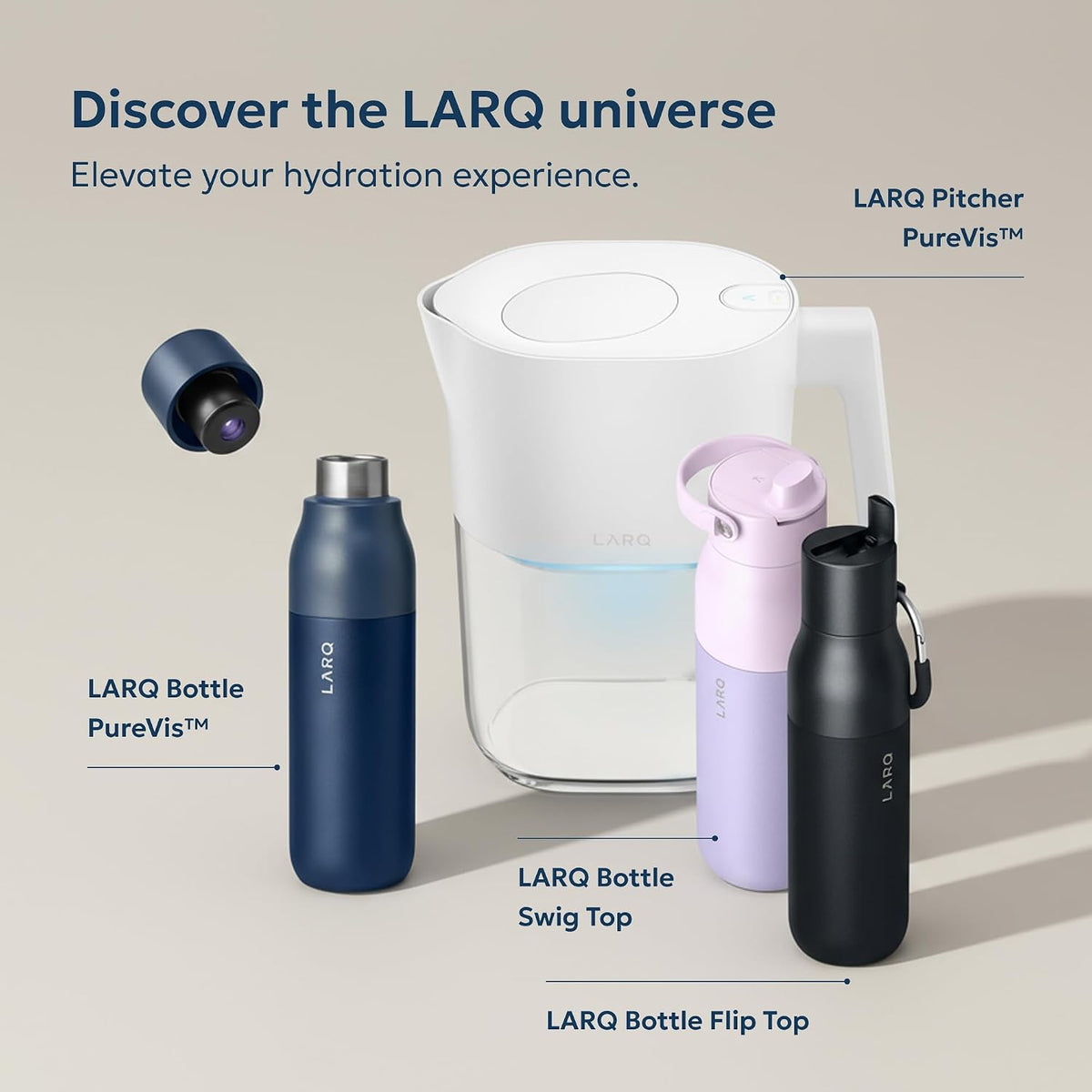 LARQ Twist Top — Reusable Insulated Stainless Steel Water Bottle, Metal Water Bottle for Men, Women, Kids, 100% Leakproof, BPA Free, No Straw — Travel, Gym, Office, School — 25 oz, Seaside Mint