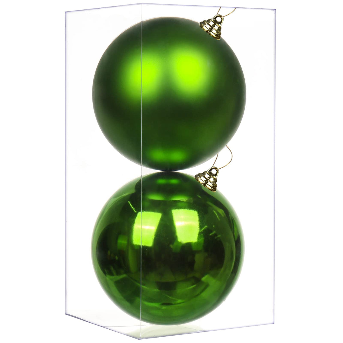GnFlus Large Shatterproof Christmas Ball Ornaments, Red, 5.9" (2 Pcs), Classic Style, Hanging, Plastic, Christmas, Birthday, New Year, Anniversary, Valentine's Day