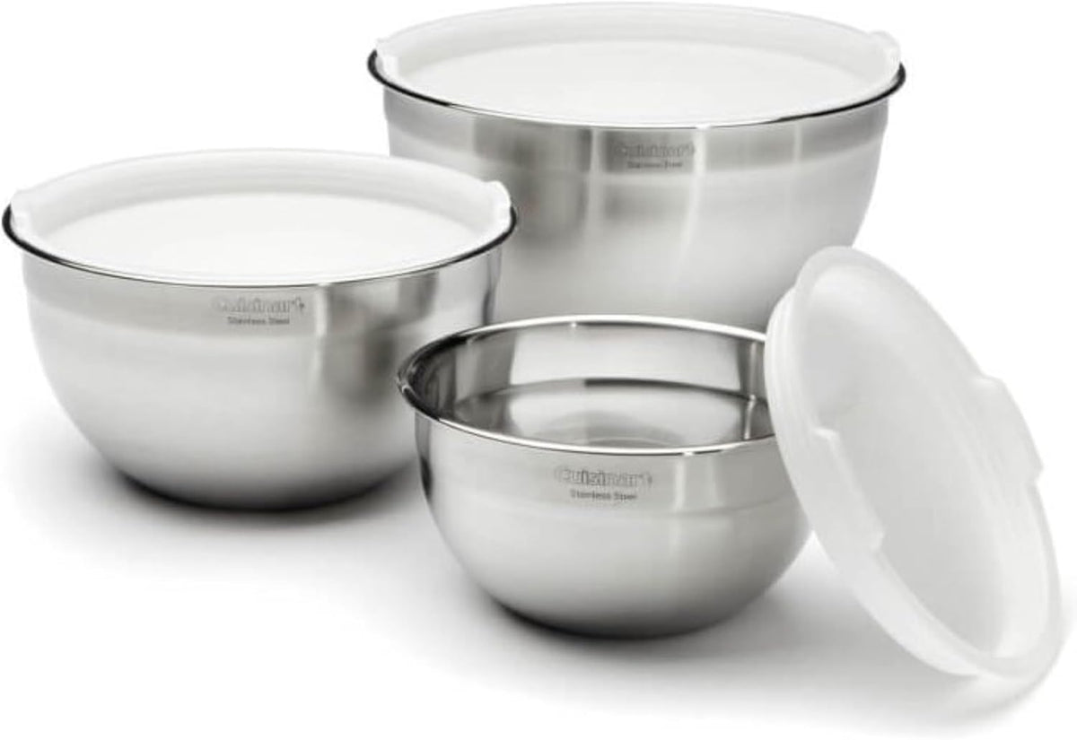 Cuisinart Mixing Bowl Set, Nesting Bowls, Stainless Steel, 3-Piece