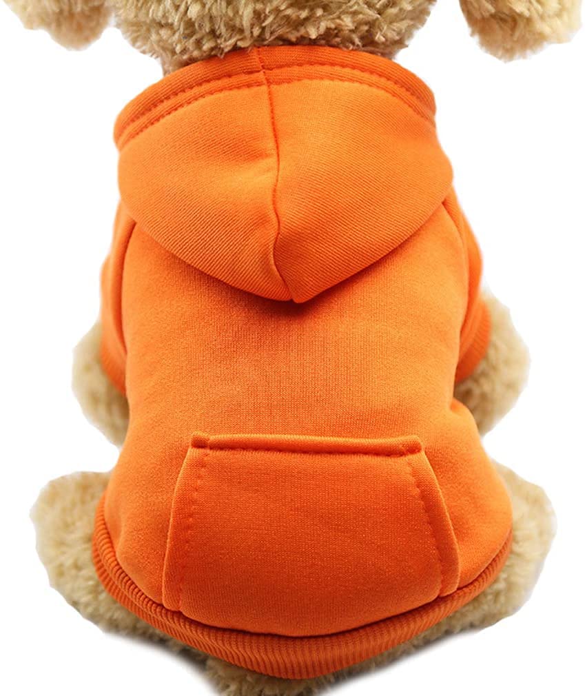 Soft Dog Hoodies for Small Dogs, Warm Fleece Puppy Clothes with Pocket