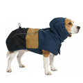 Spark Paws Dog Raincoat, Waterproof Windproof Rain Jacket, for Small Medium Large Extra Large Dogs, Reflective Breathable Full-Body Coverage Dry Suit - Neon White Navy Blue, 2XL