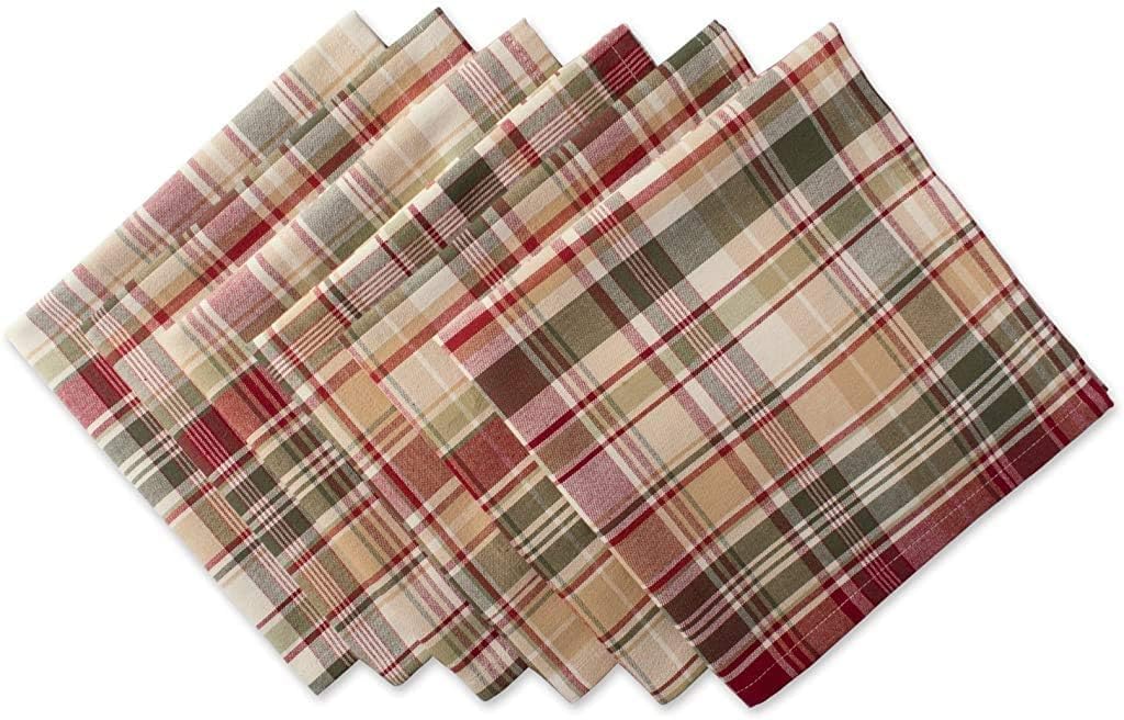 DII Fall Tablecloth Rectangle 60x84, Thanksgiving Cotton Plaid, Give Thanks