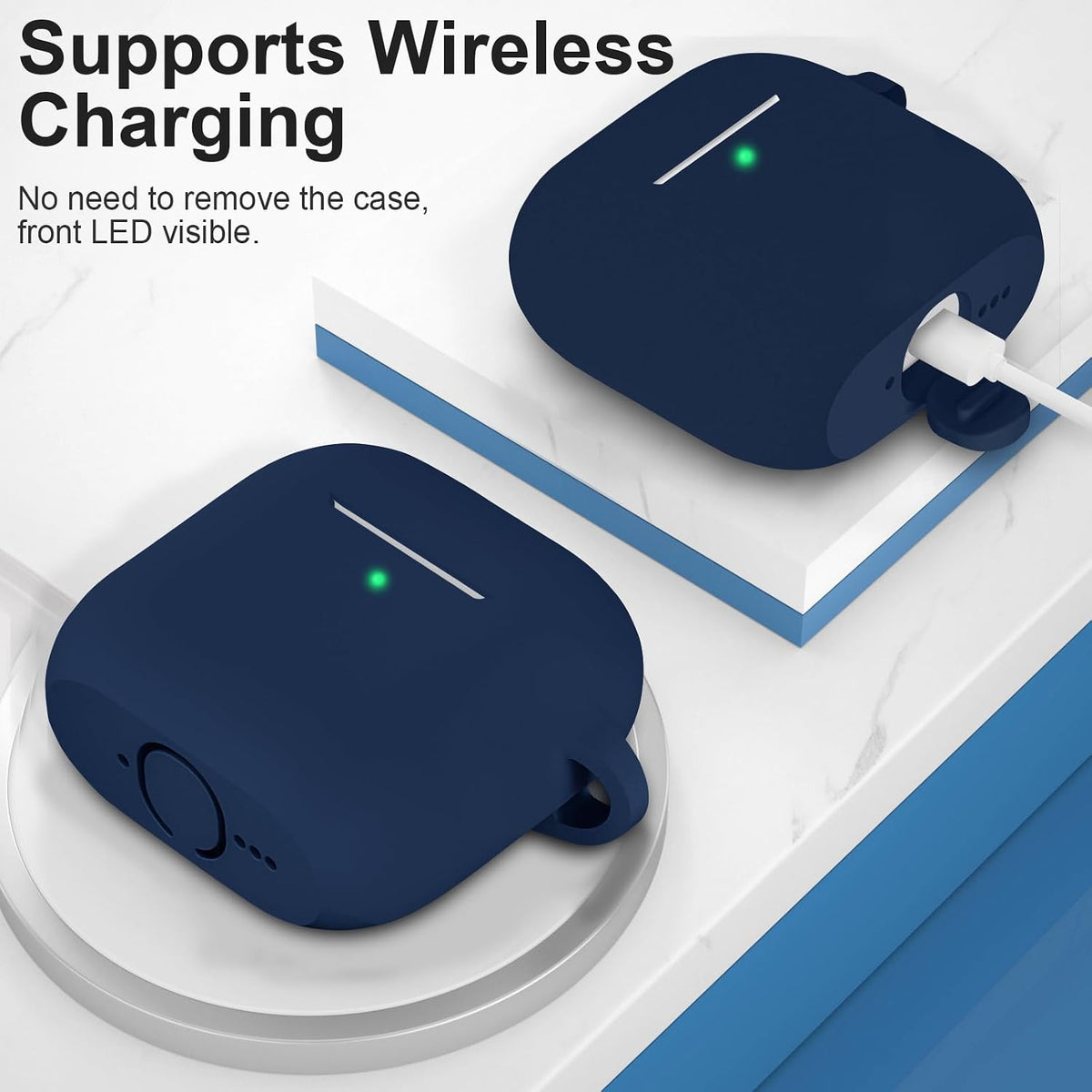 for AirPods 4/5 Case Cover with Cleaner kit, Midnight Blue