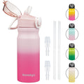 Konokyo 18 oz Insulated Water Bottle with Straw Lid, Stainless Steel Vacuum Sports Water Bottle, Leak-Proof Reusable Metal Flask with Carry Loop, BPA-Free Travel Bottle for Gym, School, Office