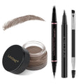 LAVONE Eyebrow Pen Makeup Kit, with Waterproof Eyebrow Pencil, Eyeliner, Pomade, and Brow Brush, Smudge-Proof and Long Lasting, Create Full and Natural Brows, Dark Brown