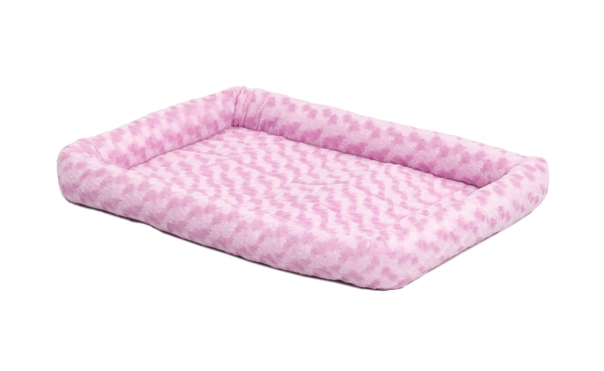 MidWest Homes for Pets QuietTime Dog Bed - White Fleece Bolster, Ultra-Soft and Machine Washable, Fits 42-Inch Crates and Carriers, for Large Breed Dogs