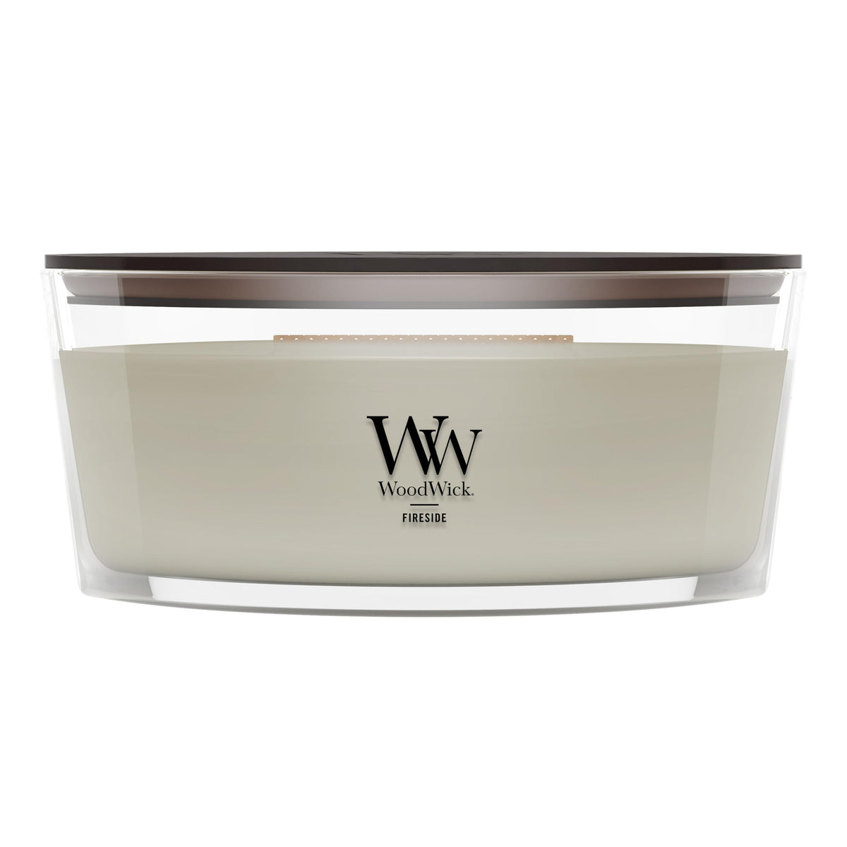 WoodWick Fireside Holiday Candle Gifts for Women and Men, 9.7 oz Medium Hourglass Candle with Crackling Wick