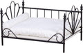 Babyland Bed for Dog, Pet Couch Bed with Metal Frame and Detached White Velvet Cushion with 2 Pillow for Small Pet