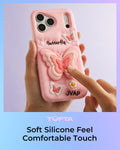 for iPhone 15 Case, Kawaii 3D Butterfly Pop-Up Grip for Girls