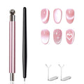 4-Piece Cat Eye Magnet Set – Black Bead-Attracting Nail Magnet Pen & Heart-Shaped Magnet for Nails, Nail Magnets for Nail Art, Cat Eye Magnet for Nail Art, Perfect for Home DIY, Nail Art Design