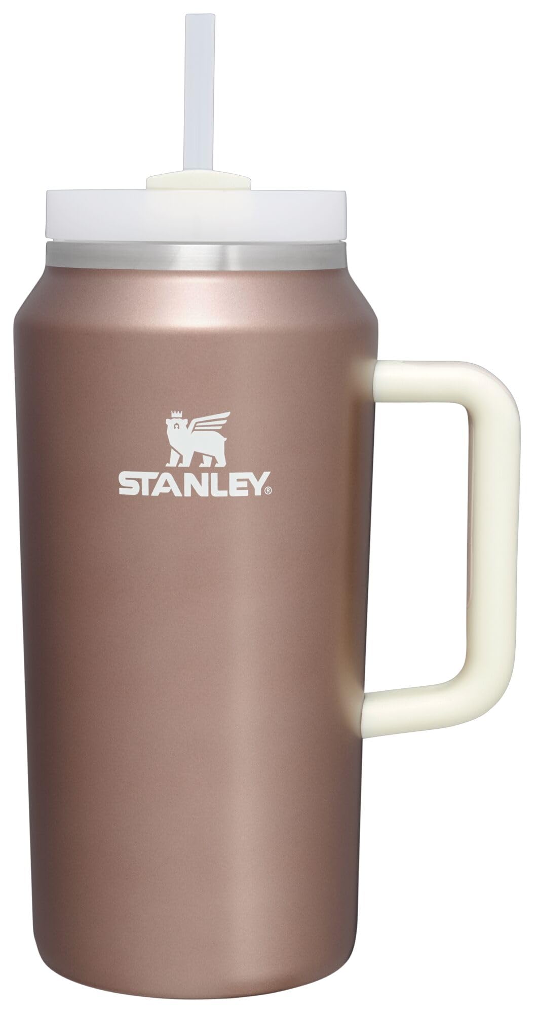 STANLEY Quencher H2.0 Tumbler with Handle and Straw 40 oz Flowstate 3-Position Lid Cup Holder Compatible for Travel Insulated Stainless Steel Cup BPA-Free Rose Quartz 2.0
