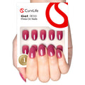 CurvLife Short Oval Chrome Nude Press On Nails, Champagne Pearl, Soft Gel | 32PCS 16 Sizes, Salon-Quality Natural Fake Nails, Curved Fit, 7-14 Day Glue-On Wear, Reusable Stick-On Nails, Press-On Kit