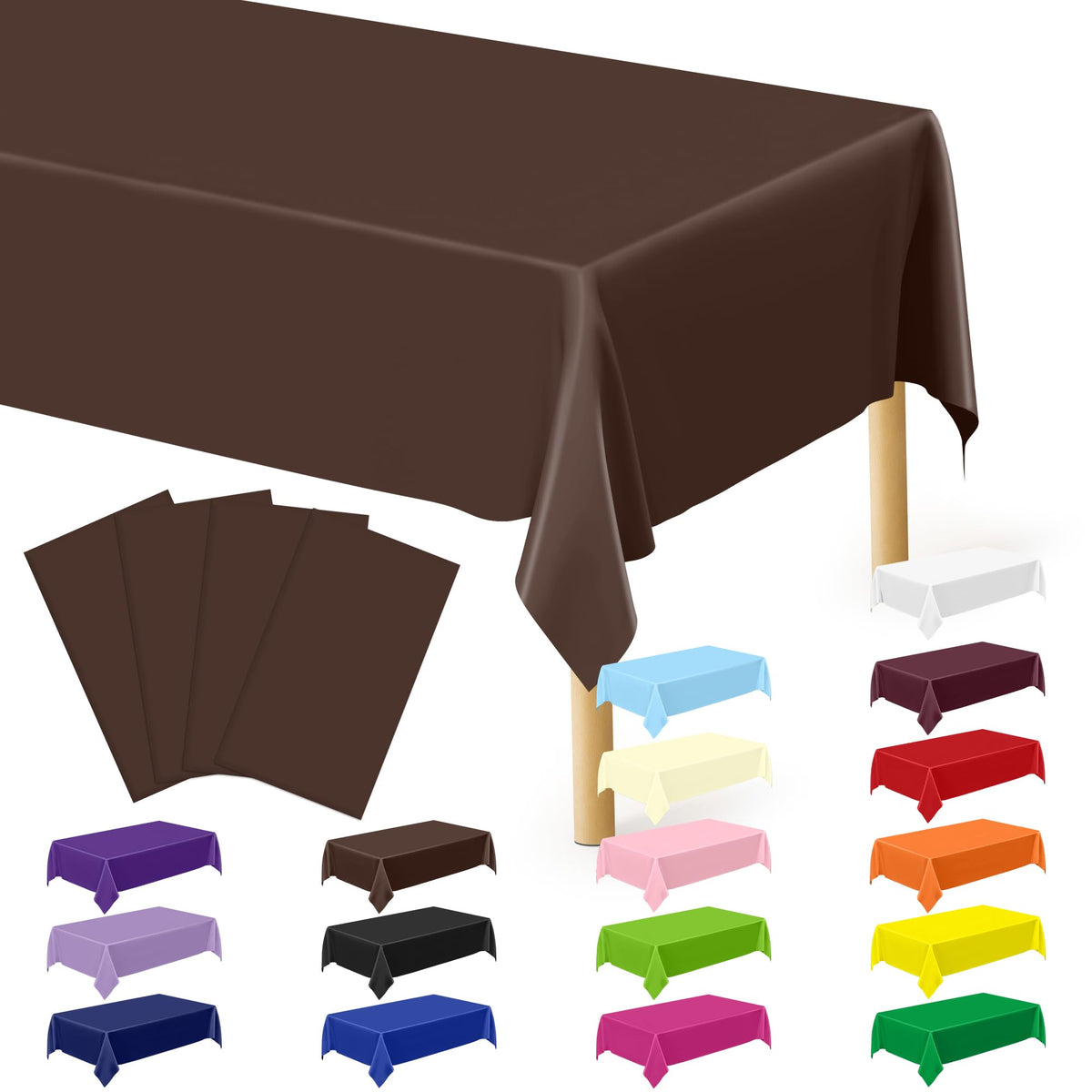 3 Pack Thanksgiving Tablecloths, 108" x 54" Disposable Turkey Table Cloth