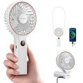 SWEETFULL Handheld Portable Fan, 5000mAh Rechargeable Battery, 6 Speed Wind, LED Digital Display, Foldable Electric Personal Mini Travel Fan with Backup Power, Summer Essentials Gifts for Women Girl