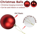GnFlus Large Shatterproof Christmas Ball Ornaments, Red, 5.9" (2 Pcs), Classic Style, Hanging, Plastic, Christmas, Birthday, New Year, Anniversary, Valentine's Day