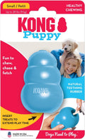 KONG Puppy - Natural Teething Rubber Chew Toy for Dogs - Stuffable Dog Toy for Extended Playtime - Chew & Fetch Toy for Puppies - for Small Puppies - Blue