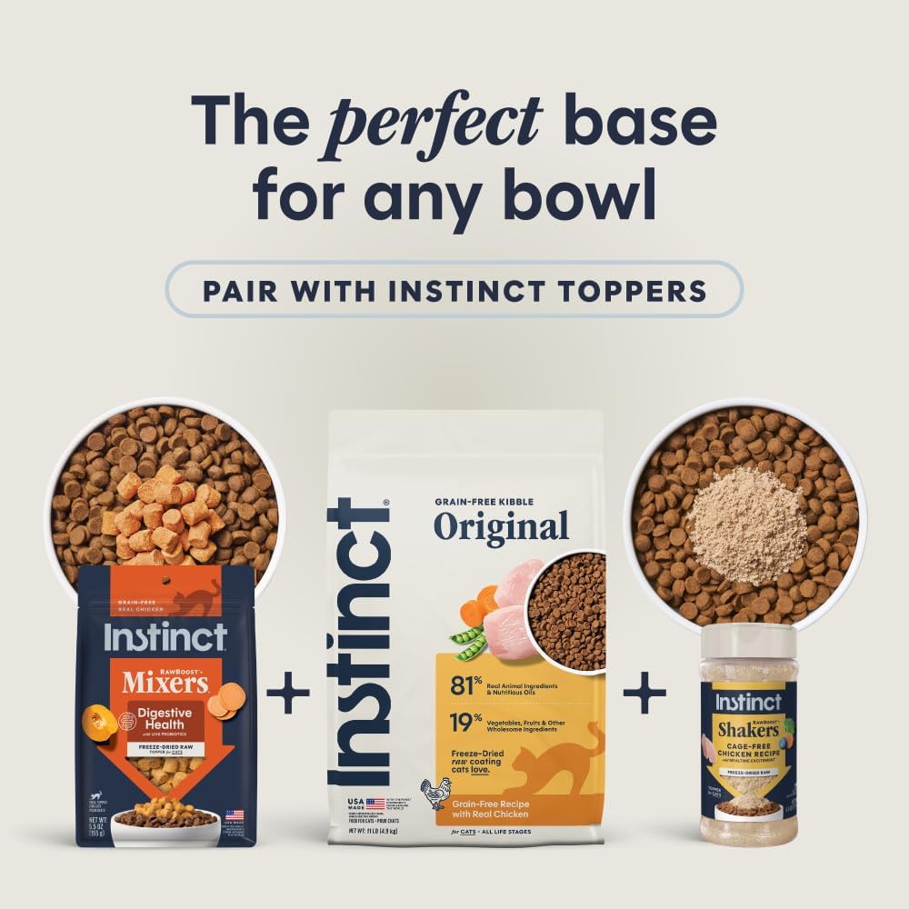 Instinct Original Dry Cat Food, Raw Coated Kibble, Real Chicken, 11 lb. Bag