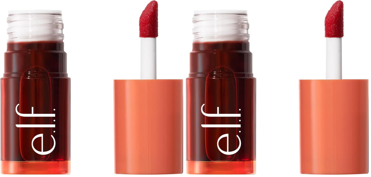 e.l.f. Sheer For It Blush Tint, Multi-Use, Long-Lasting Lip & Cheek Makeup, Creates A Natural Flush Finish, Vegan & Cruelty-Free, Left On Red
