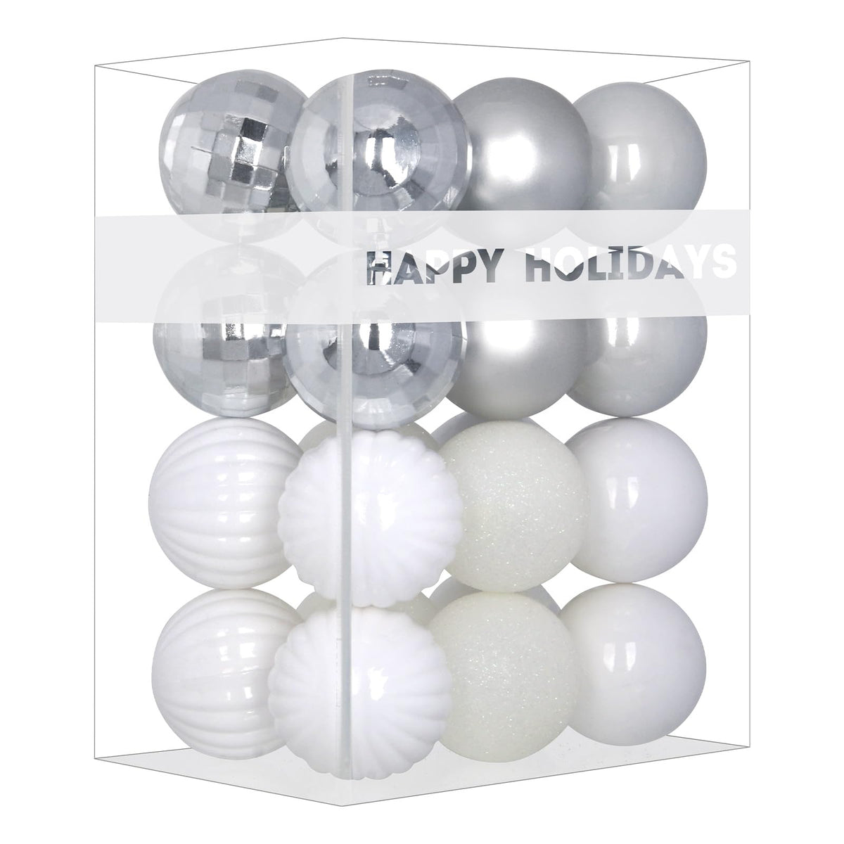 White 4.0" Large Christmas Balls - Christmas Tree Decoration Ornaments Shatterproof Hanging Balls for Birthday Halloween Holiday Wedding Decorations Set of 4pcs