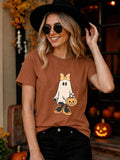 Halloween Shirts Cute Halloween Ghost Outfits Funny Pumpkin Graphic Tee Top