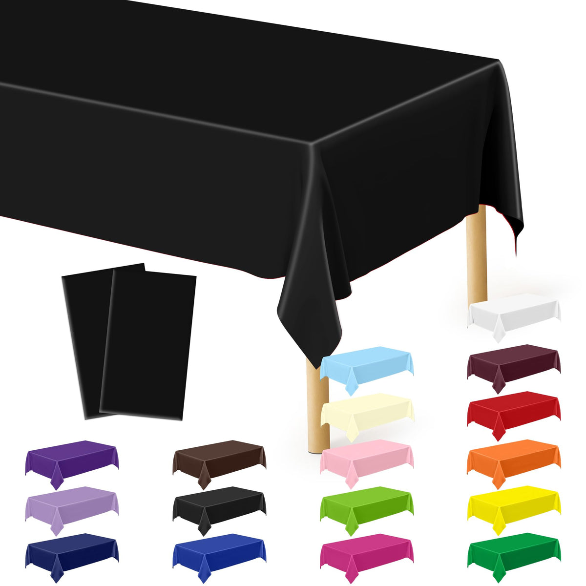 3 Pack Thanksgiving Tablecloths, 108" x 54" Disposable Turkey Table Cloth