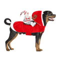 Santa Dog Costume, Dog Christmas Outfit, Riding Pet Costume, Size M