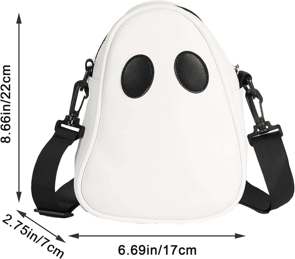 Halloween Purse Novelty Ghost Purse for Women Men Cute Crossbody Bag Satchel Bag Novelty Shoulder Bag