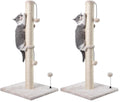 MECOOL 34” Tall Cat Scratching Post Premium Basics Kitten Scratcher Sisal Scratch Posts Trees with Hanging Ball for Indoor Cats, Beige