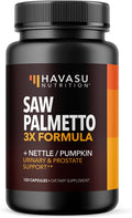 Saw Palmetto for Men - DHT Blocker & Prostate Health Supplement - Potent 3X Formula with Pumpkin Seed Oil & Stinging Nettle - Bladder & Urinary Support - Vegan, Non-GMO Capsules at 2 Month Supply