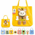 Paw Peek Bag Cute Head Shape Canvas Pet Travel Carrier Tote