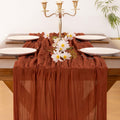 Fall Table Runner Terracotta Cheesecloth Boho Wedding Thanksgiving Decor