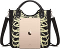 Gothic Backpack Canvas Bag Luminous Fashion Skull Crossbody Printed Bag Zipper Luminous Striped Shoulder Bag (Sternum Bag)