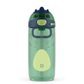 Ello Ellies 12oz Stainless Steel Leakproof Kids Water Bottle, Dog | Insulated kids water bottle with straw, leakproof locking lid, carry handle, and stainless steel fun animal design for school