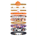 Halloween Bracelets Set for Women,10Pcs Stocking Stuffer Clay Preppy Heishi Boo Skull Charm Beads Stackable Bracelet Adjustable Friendship Holiday Stretch Jewelry Gift
