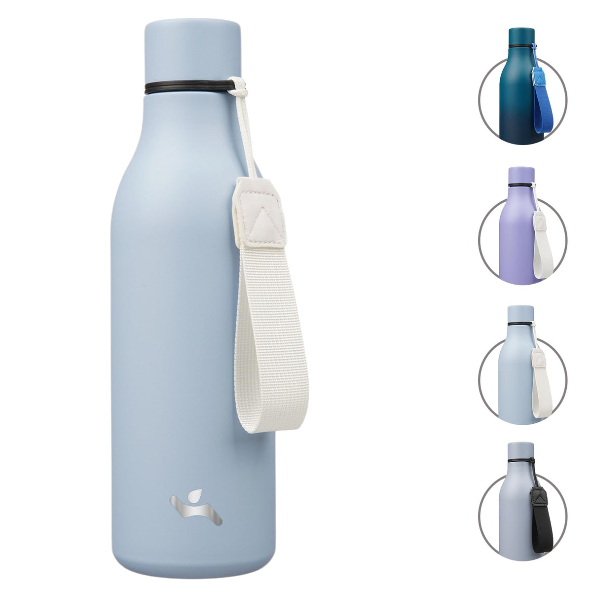 Konokyo Insulated Water Bottle with Strap,18 oz Double Wall Stainless Steel Vacuum Bottles Metal Water Flask,Macaron Green