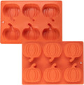 Silicone Pumpkin Molds, 2 Pack Pumpkin-Shaped Cake Molds Thanksgiving Cookie Molds Muffin Cupcake Pan Hot Chocolate Bomb Mold for Halloween Thanksgiving Fall Baking and Wax Melts Soap Making