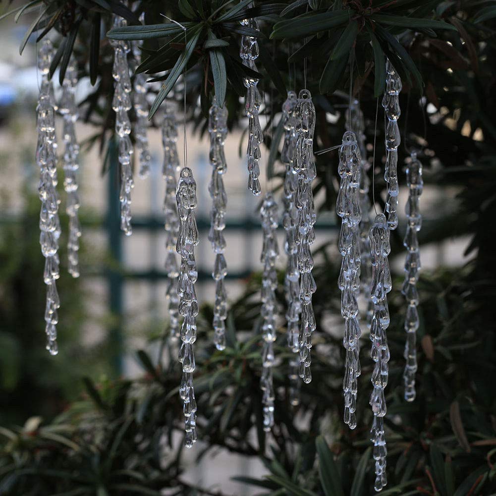 25 pcs icicles Ornament Set - ToBeIT Christmas Decoration Acrylic Clear icicles Set (25pcs Icicle Ornament)