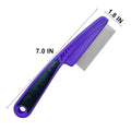 Yumflan Fine Tooth Stainless Steel Flea Comb for Dogs & Cats | 1.0mm Precision Teeth, Fine Coat Grooming, Removes Flea Debris, Gentle on Skin, Purple