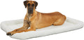 MidWest Homes for Pets QuietTime Dog Bed - White Fleece Bolster, Ultra-Soft and Machine Washable, Fits 42-Inch Crates and Carriers, for Large Breed Dogs
