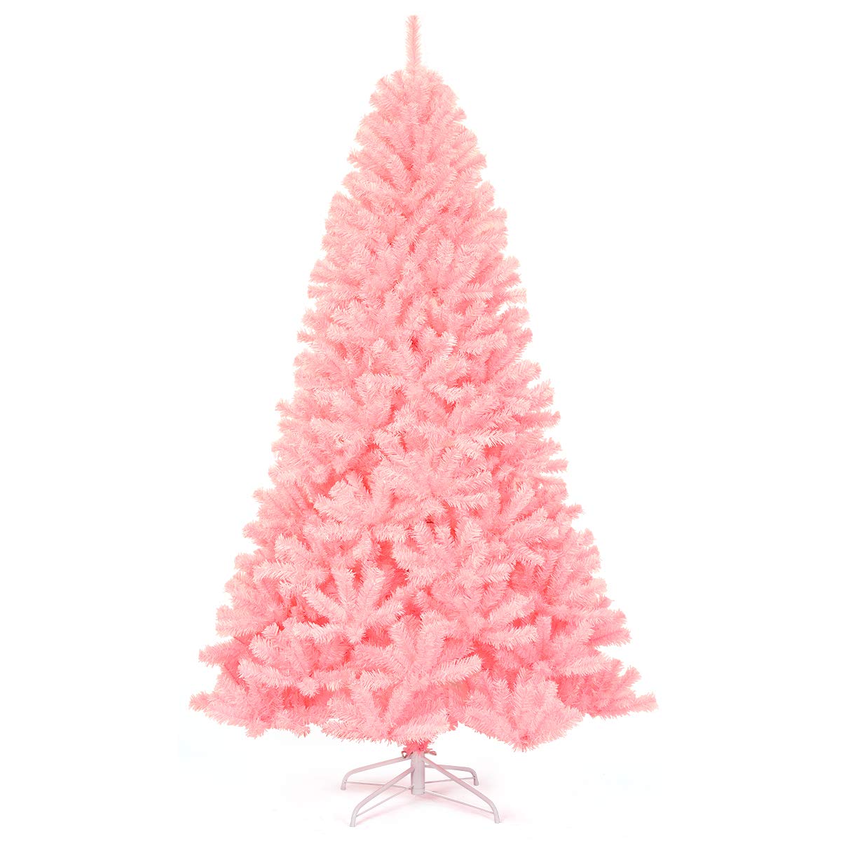 Goplus 6ft Sliver Artificial Christmas Tree with Electroplated Technolog
