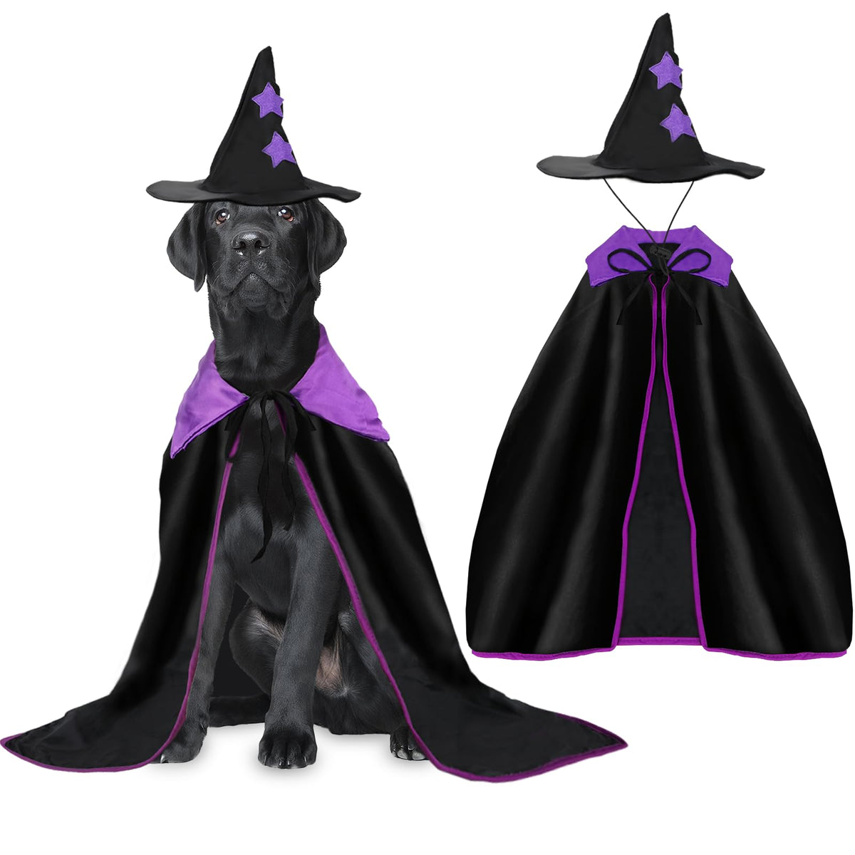 Rypet Dog Pumpkin Costume, Halloween Cape & Hat for Large X-Large Dogs, XL